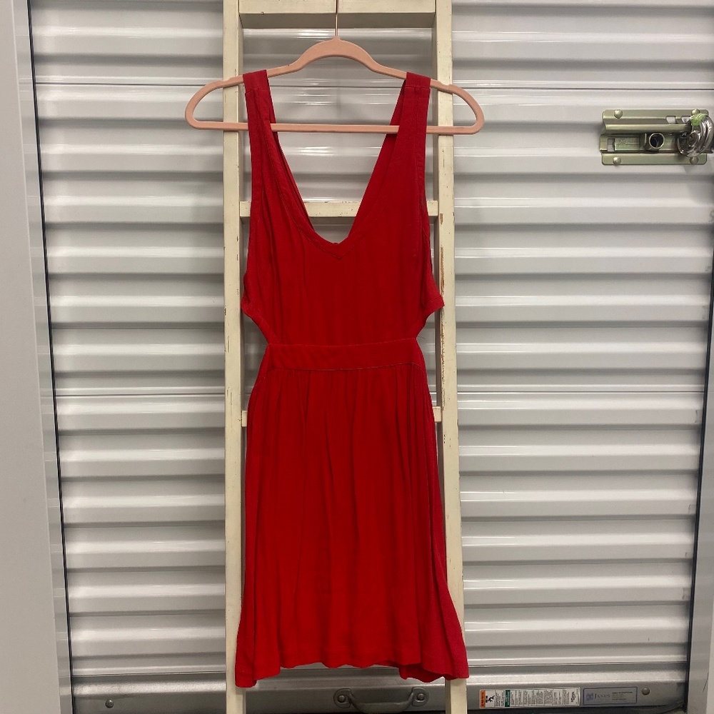 red hot sideless mini dress